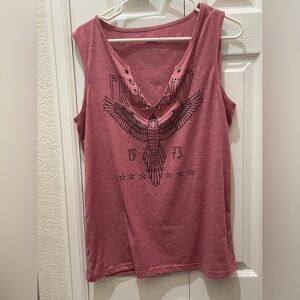 Freebird Women's Sleeveless Graphic Tank Top - Dusty Rose